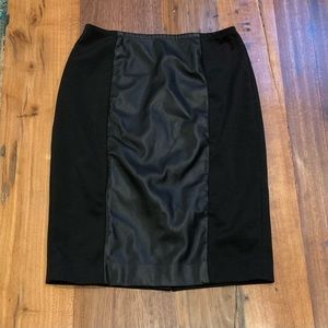 Black House | Black Market - Vegan Leather Paneled Pencil Skirt